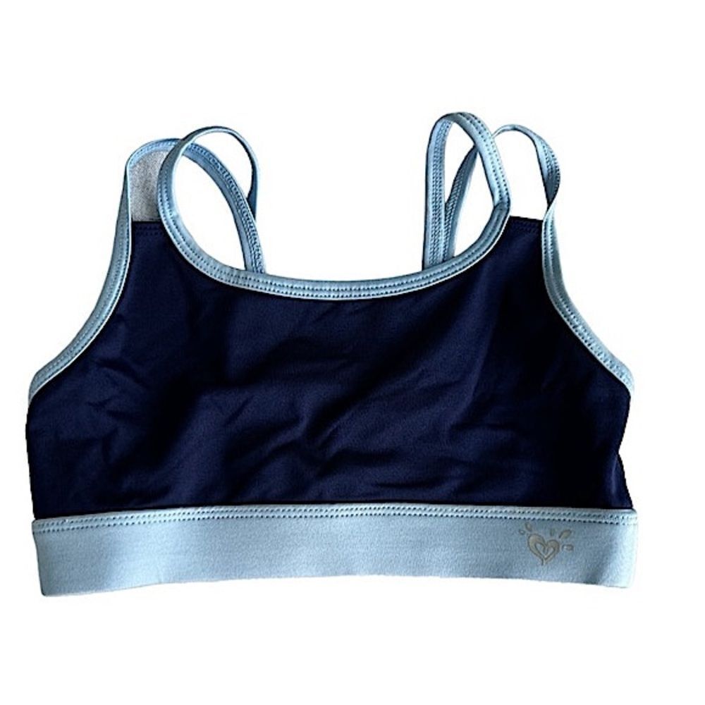 🌴 Justice Active Two Tone Blue Strappy Sports Bra Girls 28